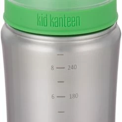 Kopen 🔔 Klean Kanteen Babyfles 266ml Middelgrote Drinkstroom Kinderen, Zilver/groen 🥰